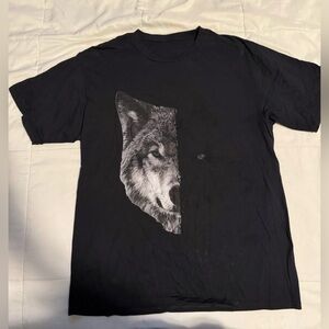 VINTAGE WOLF SPLIT FACE T-SHIRT SIZE M